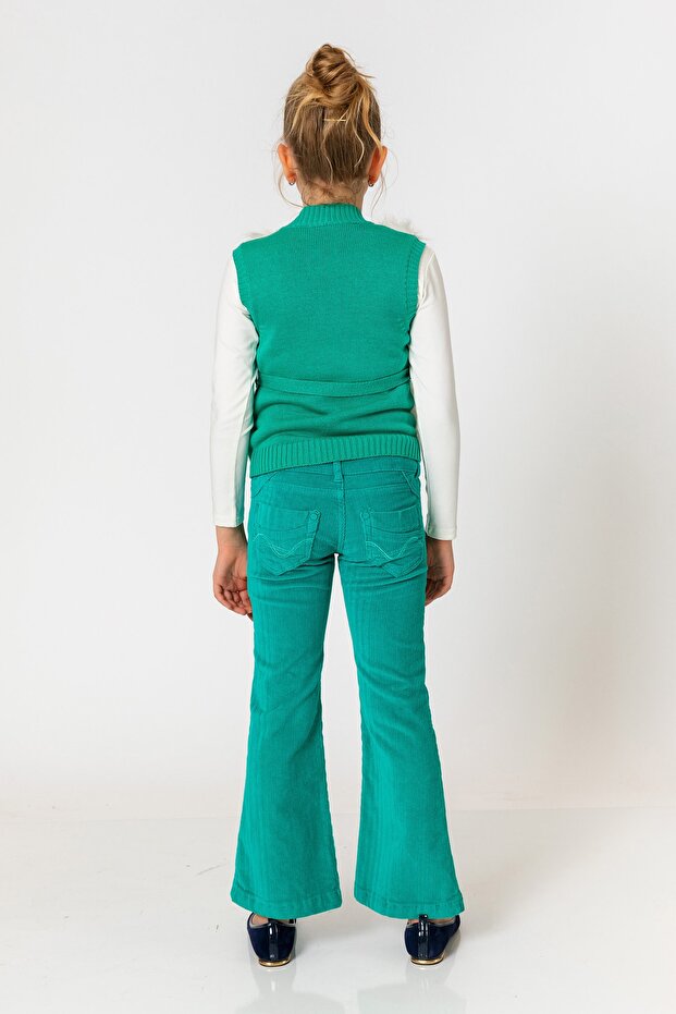 Zelene pantalone za devojčice Somot - 4