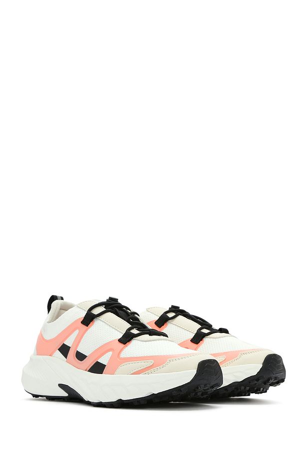 ACBC x DERİMOD Kadın Bej Bağcıklı Kalın Tabanlı Kumaş Sneaker 25SFD43556F - 3