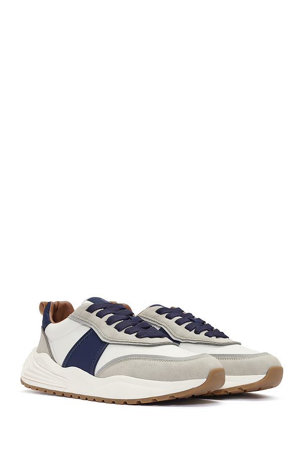 ACBC x DERİMOD Erkek Bej Bağcıklı Kalın Tabanlı Sneaker 25SFD78066F - 3