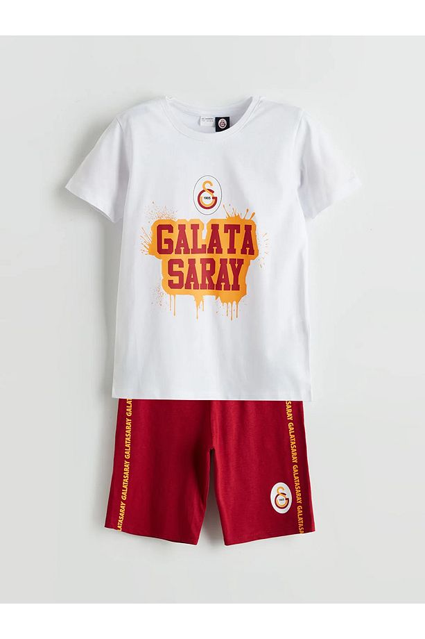 Galatasaray Baskılı Erkek Çocuk Şortlu Pijama Takımı - 2