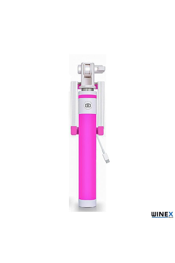 Winex Sr342 Katlanabilir Type-c Selfie Girişli Stick Çubuğu Pembe - 2