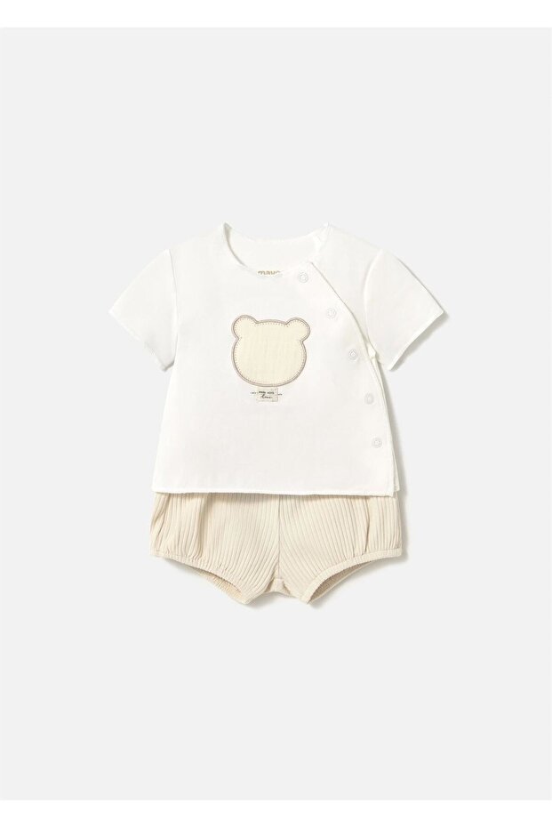 Baby T-Shirt Shorts Set Beige 1259