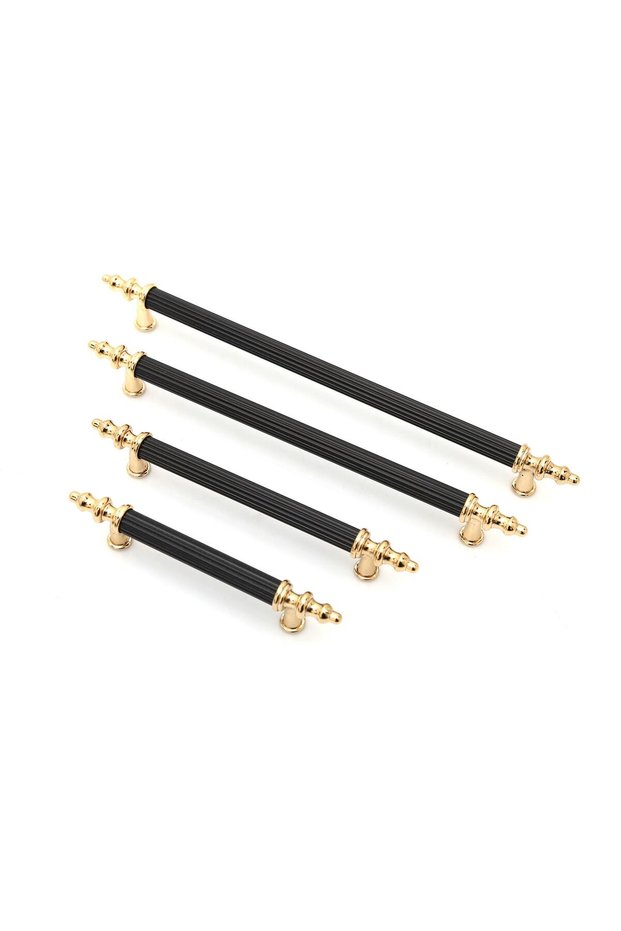 Zirve Elit 96 mm Furniture Kitchen Drawer Cabinet Cupboard Handle Handle Handles - Black-Gold - 1 Pc