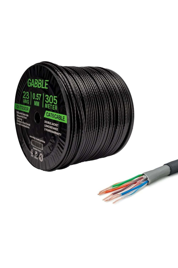 كابل CAT6 خارجي 0.57 ملم 305 متر (معطف مزدوج)