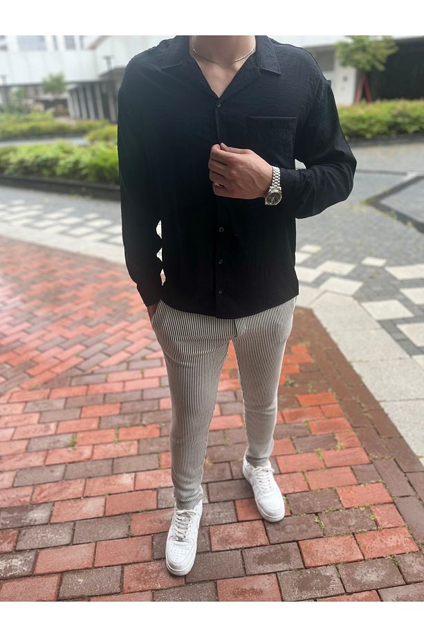 Kırınkıl Kumaş Salaş Model Uzun Kol Gömlek - 2