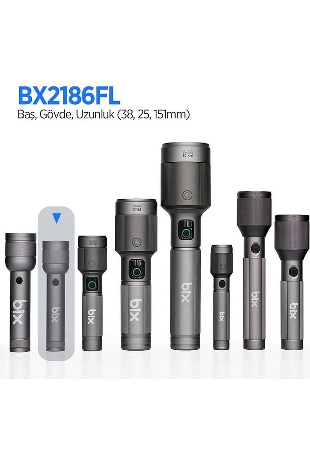 Bx2186fl 3w Led 910 Lümen, Şarjlı, Çok Modlu Uzun Menzilli Kompakt El Feneri - 3