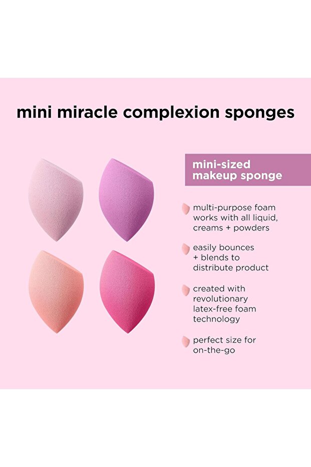 Real Techniques Mini Miracle Complexion Sponges, 4 Mini Sponges - 6