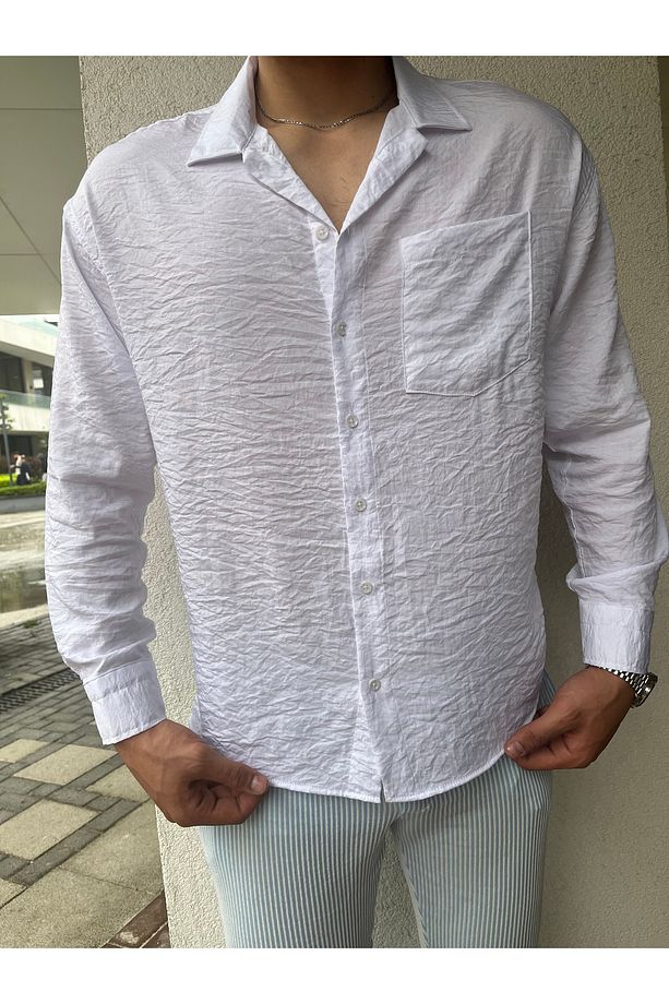 Kırınkıl Kumaş Salaş Model Uzun Kol Gömlek - 2