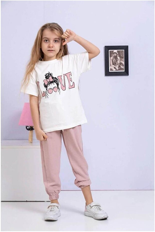 girl's printed sports suit