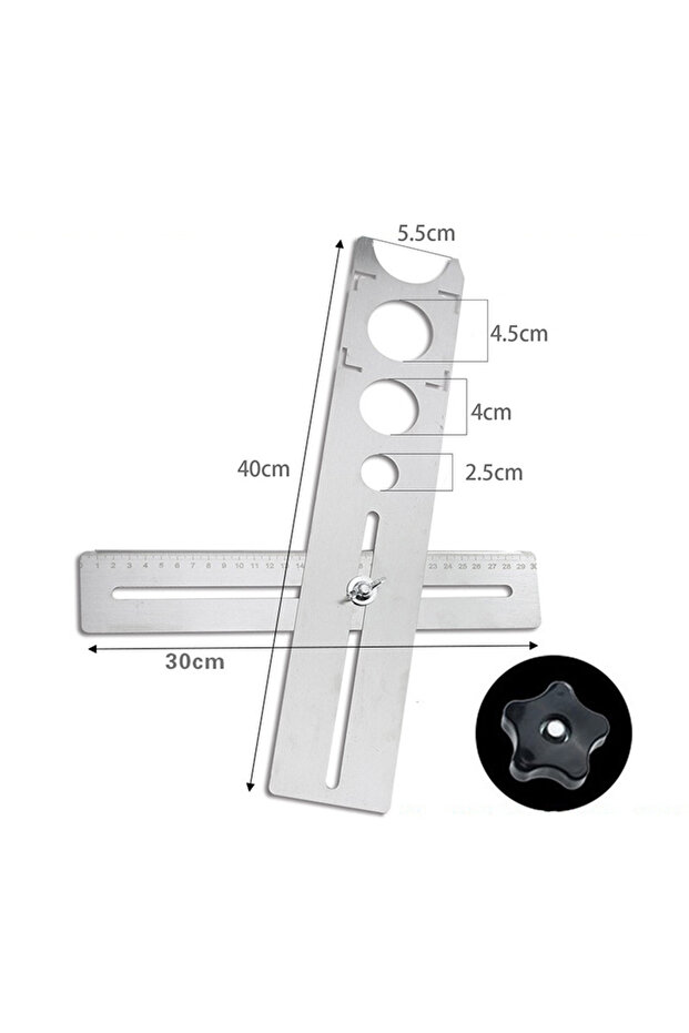 silver Adjustable Tile Locator To Wall Marking Position Ruler Ceramic Hole Cutter Tile Drill Marble
