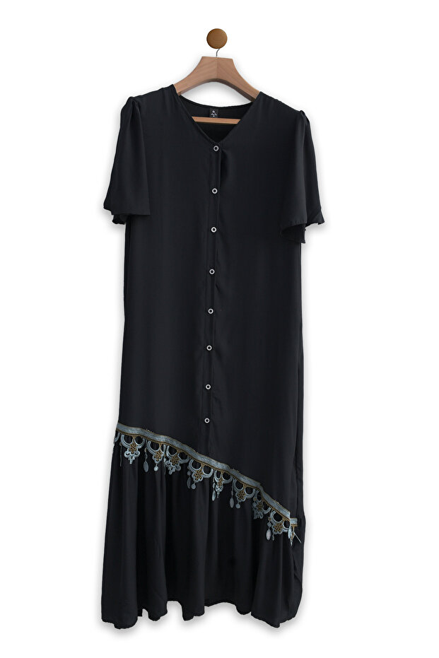 فستان مخملي بأزرار - 2