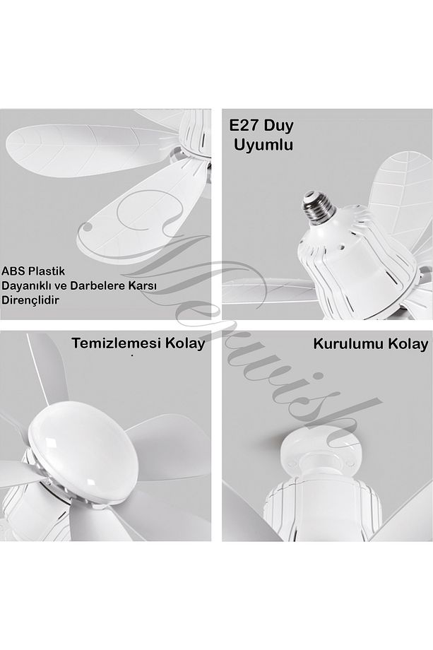 Goes Tavan Vantilatörü Led Işık 3 Kademe Hız Modu Sessiz 52 Cm Çap 6 Kanat Kumandalı Vantilatör - 5