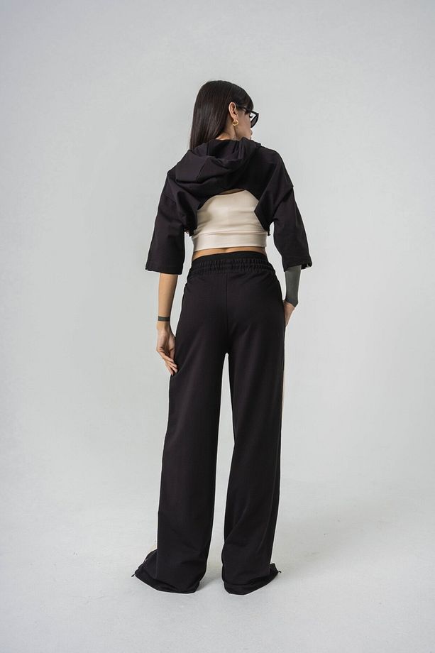 Star Flow Crop + Kapüşonlu T-shirt + Eşofman Alt 3'lü Set Takım - 3