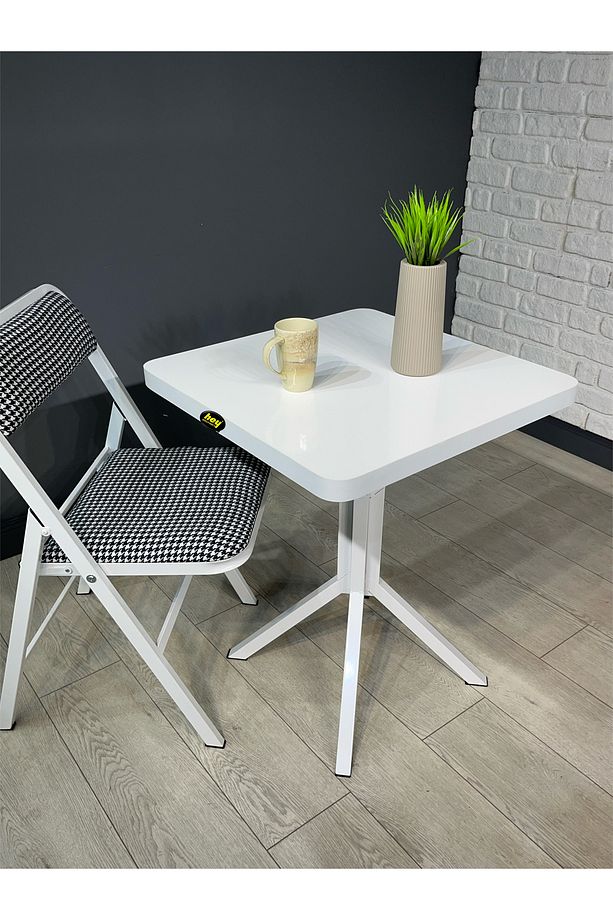 Zeren Kare Balkon Masası Mutfak Yemek Masası 60 cm - 3