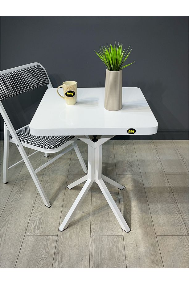 Zeren Kare Balkon Masası Mutfak Yemek Masası 60 cm - 2