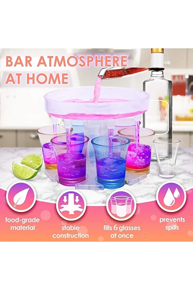 Set of 6 shots with multi-pour dispenser or separate - 2