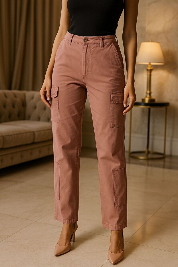 Dusty Rose Kargo Pantolon - 3