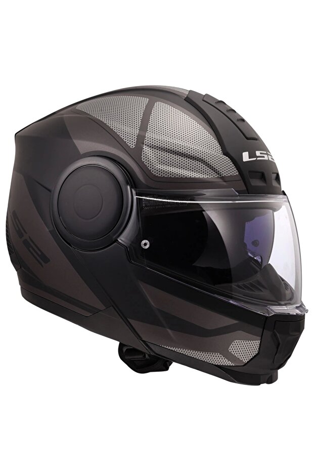 SCOPE 2 AXIS MAT SİYAH-TITANIUM ÇENE AÇILIR KASK - 7