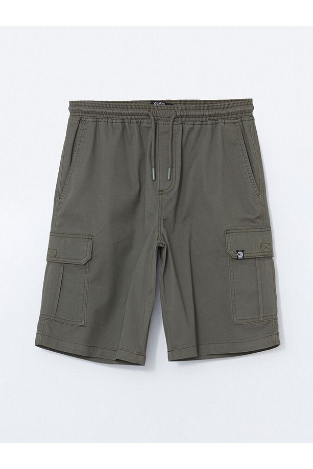 Standart Kalıp Gabardin Erkek Kargo Şort - 5