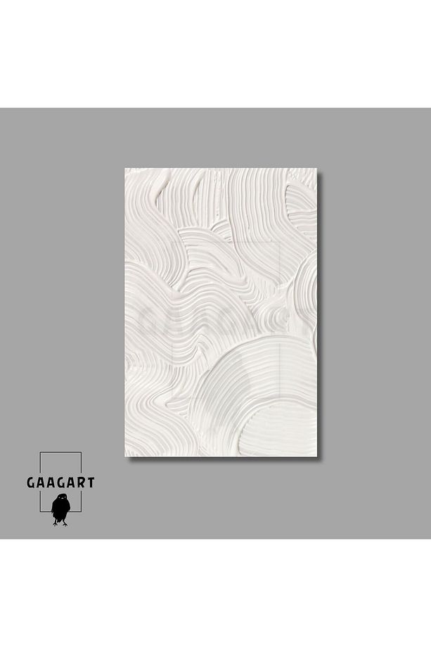 3'lü Kanvas Salon Duvar Tablosu Soyut Alçı Görünümlü Set - 5