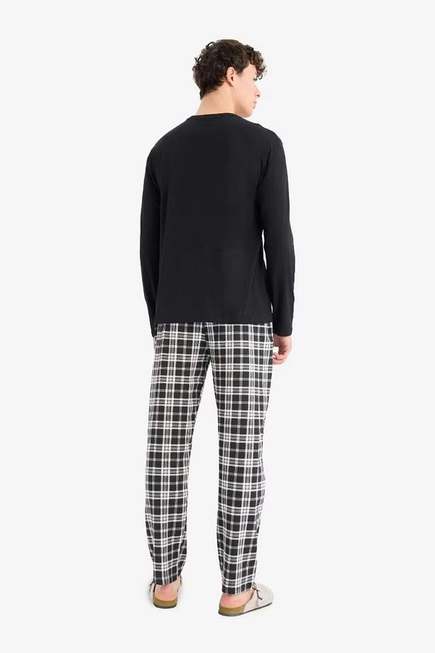 Regular Fit Pijama Takımı Uzun Kollu Üst Beli Lastikli Kareli Alt E0510ax25sp - 7