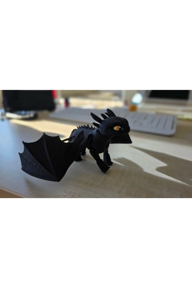 Flexi Toothless Ejderha Figürü (Kanatlı & Kanatsız) – 3D Baskı - 2