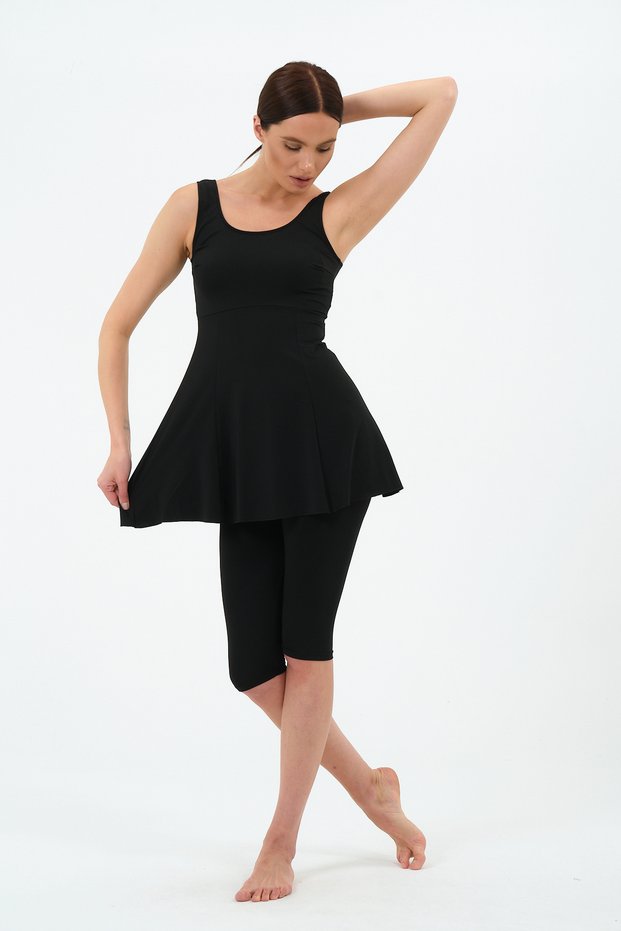 Women's Plain Lycra Tights Dress Swimsuit