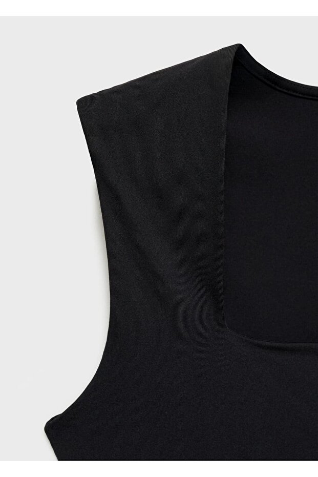 Geniş askılı dar kesim bluz - 8