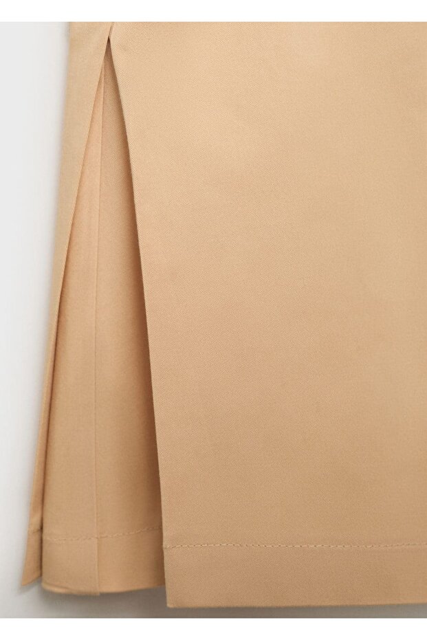 Pileli düz kesim şortlar - 7