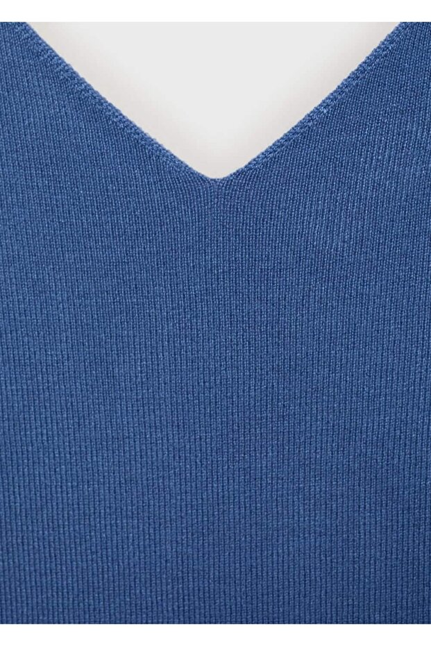 V yaka triko bluz - 5