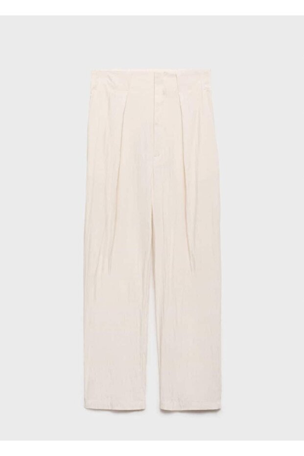 Kısa paçalı dökümlü pantolon - 3