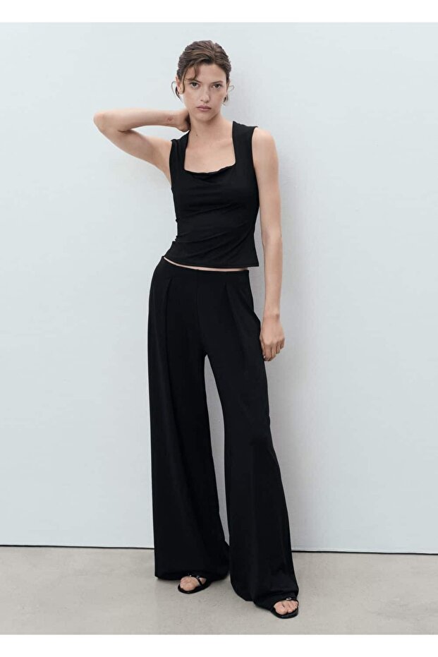 Geniş askılı dar kesim bluz - 2