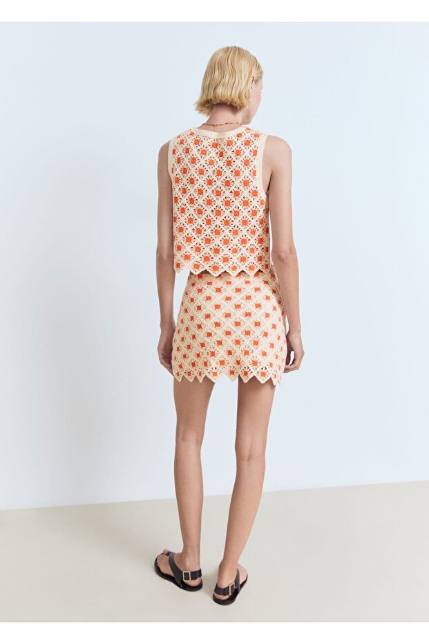 Kuşaklı dantel bluz - 4