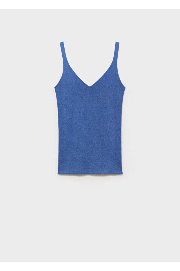 V yaka triko bluz - 3