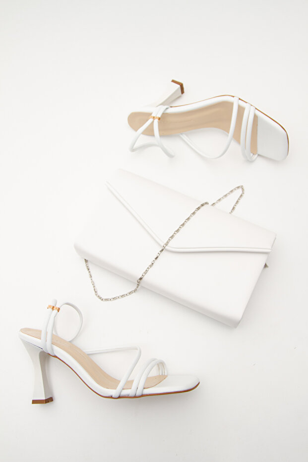 Women's 9 cm Thin Heeled Casual Shoes and Bag Set