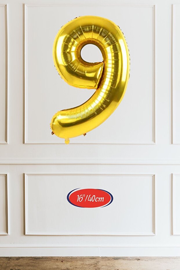 9 Years Old Gold Balloon 16 Inch Gold Number Balloon