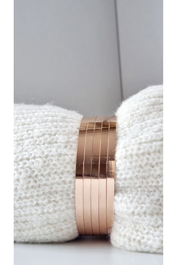 Paslanmaz Çelik Kalın 3'lü Ajda Bilezik - 1