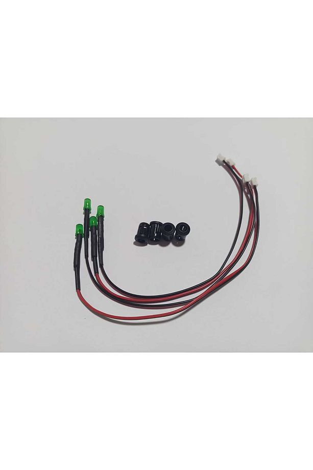 Araç kapı kolu için 4 adet 5mm YEŞİL Renk Led. 4 adet montaj yuvası ile birlikte - 4