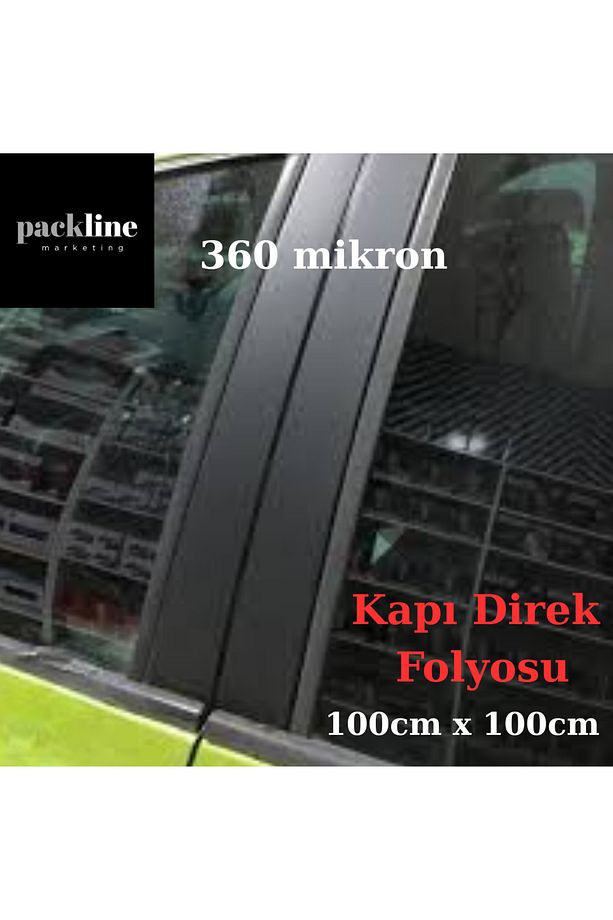 PACKLİNE Hava Kanallı Mat Siyah Kendinden Yapışkanlı Yüzeyi Tırtıklı Kapı Direk Folyosu 100cmX1m - 1