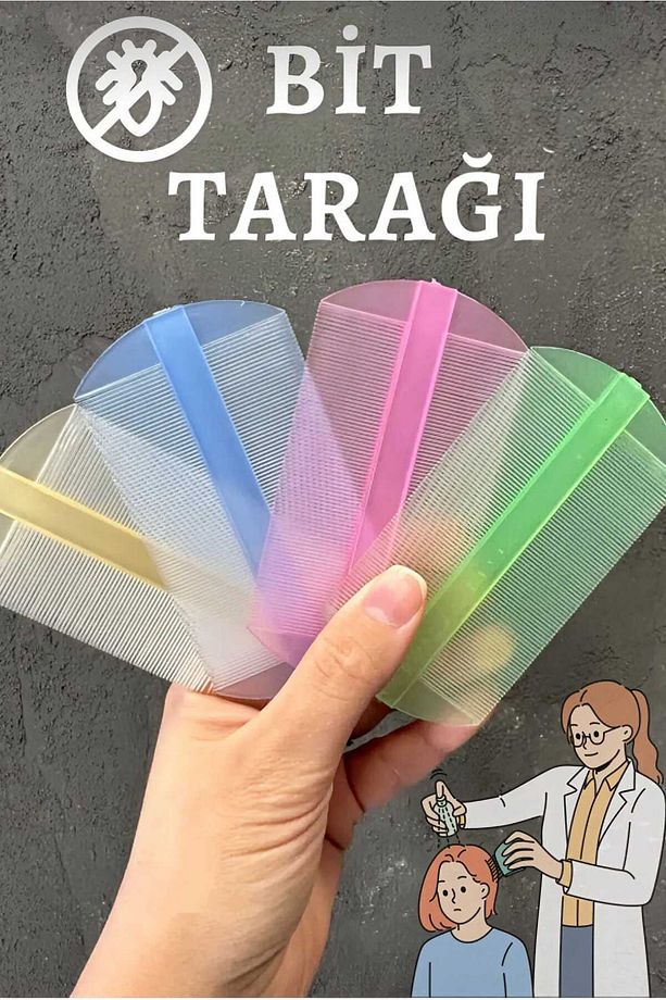 1 Adet Insan Bit Tarağı En Ince Aralıklı Bit Tarak Sağlam Plastik Bit Pire Tarağı Karışık Renklerde - 1