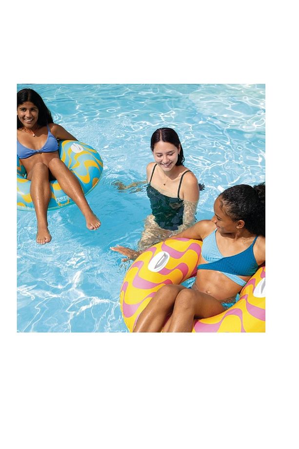 İntex Dalgalı Desen El Tutunmalı Canlı Renkler 91 Cm Deniz Simidi 59256 - 3