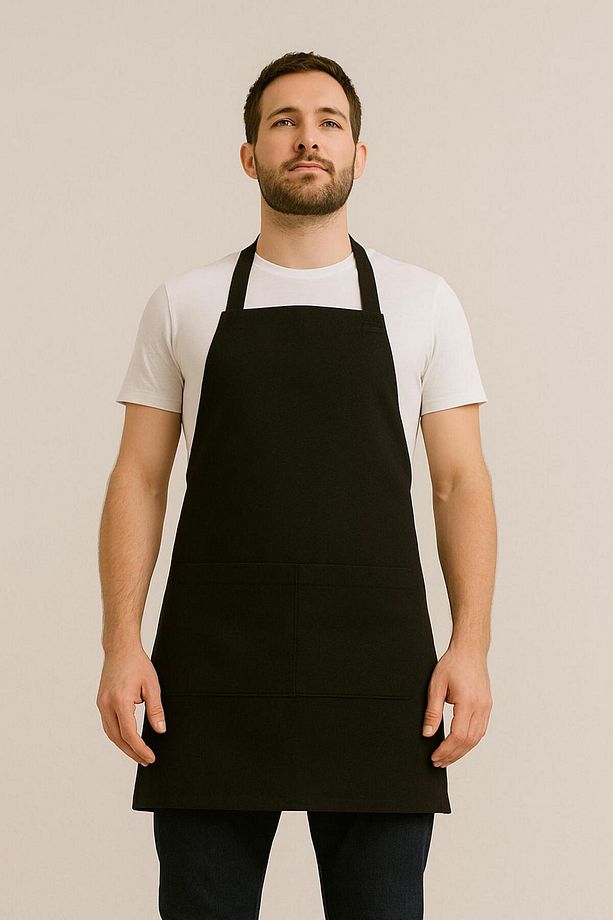 Cepli Şef Garson Kafe Aşçı Barista Siyah Önlük Mutfak Önlüğü Masterchef Apron Restaurant - 3