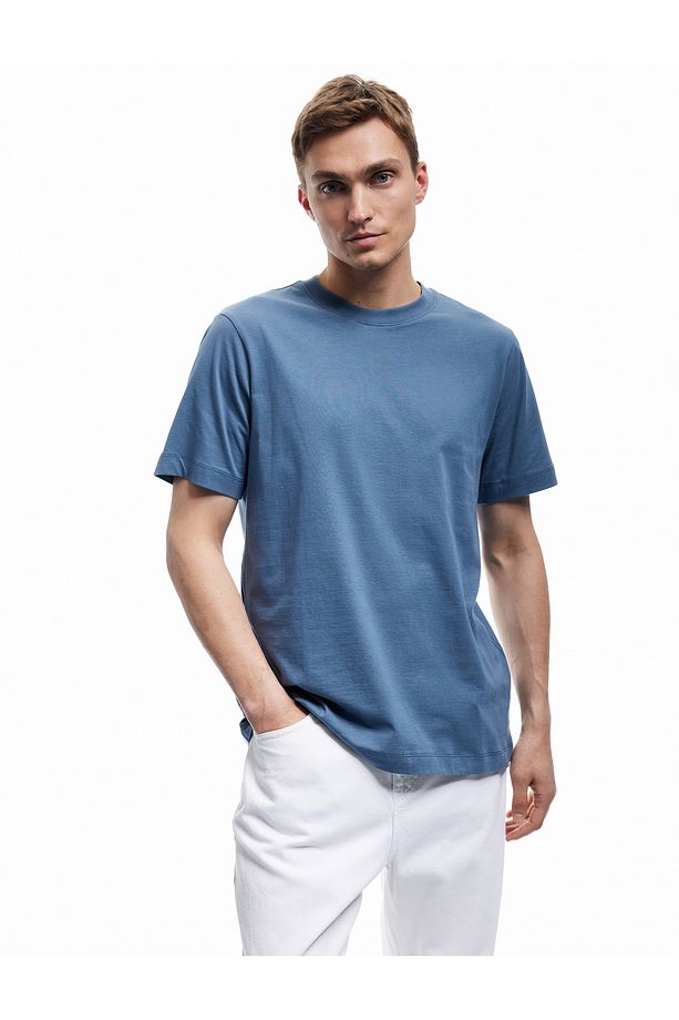 Bisiklet Yaka Pamuklu Regular Fit Kısa Kollu Basic Tişört - 2