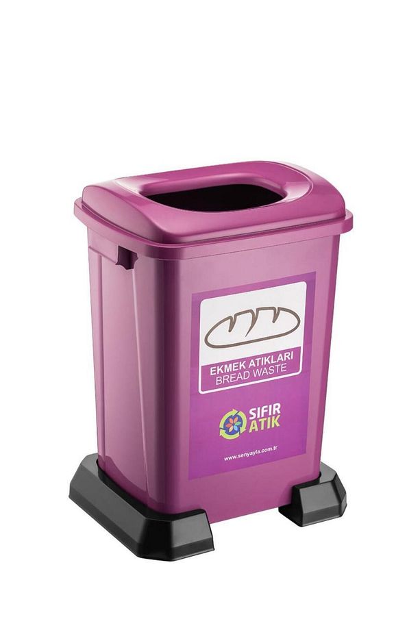 Sy-4395 Sıfır Atık Ekmek Geri Dönüşüm Çöp Kutusu 50 Lt Mor - 1