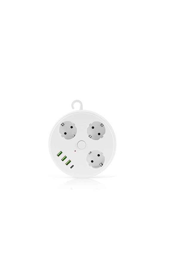 VEA 7 in 1 , Akım Korumalı Grup Priz, 3'LÜ, Anahtarlı, 3 Usb, 1 Type-c, 1.5 Metre Kablolu, Makaralı - 2