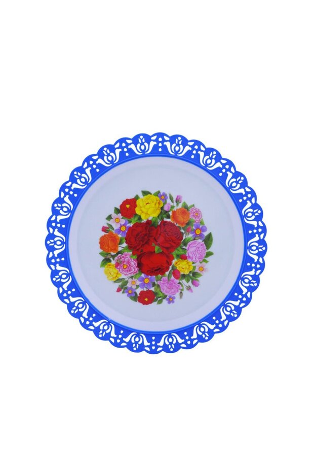 Multi-colored plastic round plate - 1