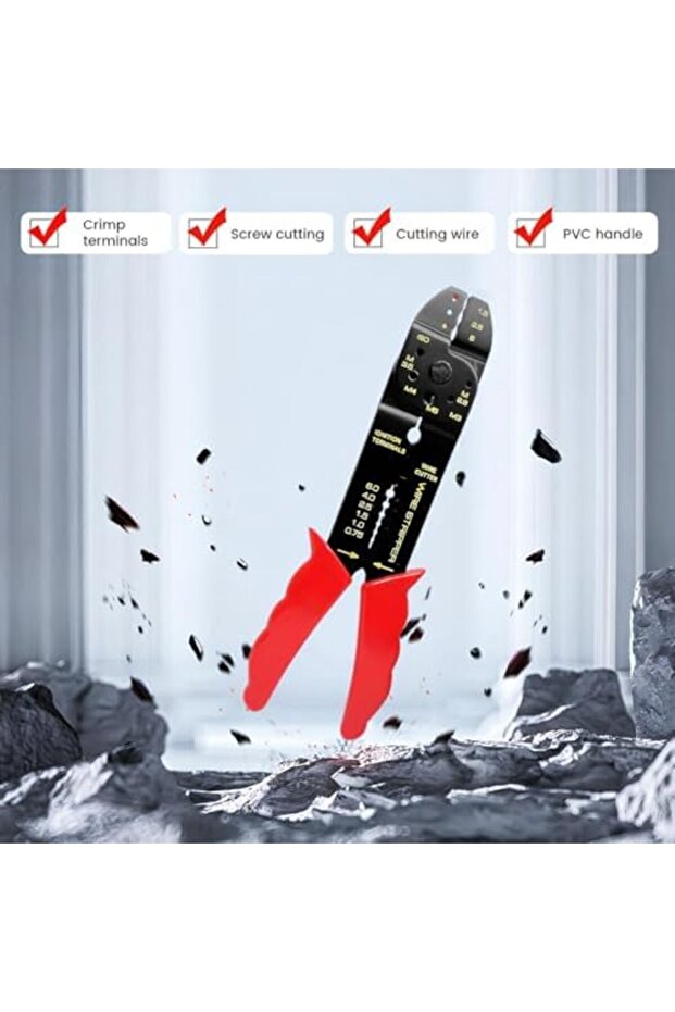 أداة تجريد الأسلاك - 6 بوصات - أداة متعددة الوظائف مع وظيفة تجريد الأسلاك وقطعها للموصلات - 5