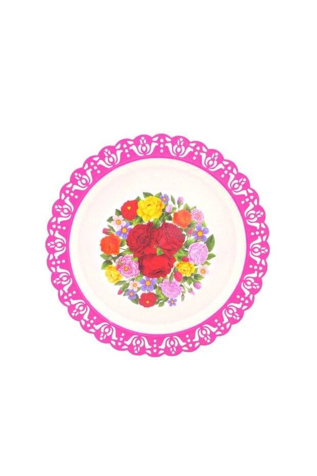 Multi-colored plastic round plate - 2