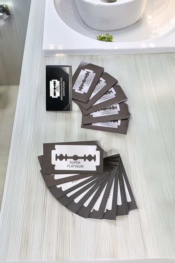 Q8 Ayarlanabilir Full Metal Tıraş Makinesi F10 Fırça Kase 5 Adet Platinum Yaprak Jilet - 9