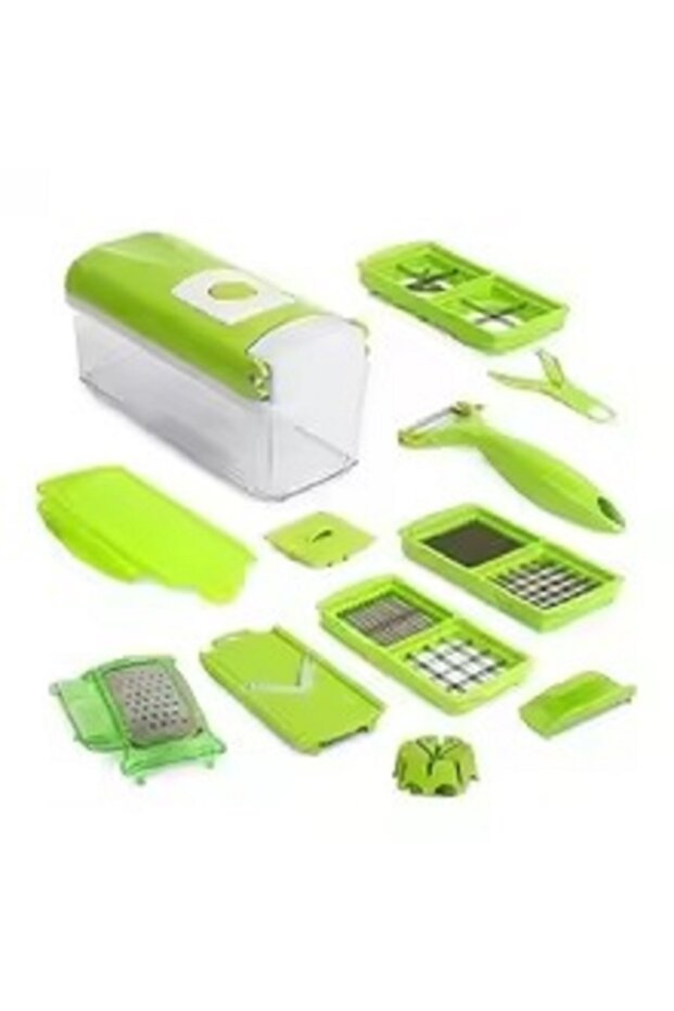 قطاعة خضراوات متعددة الحواف، 9 قطع، خضراء - 4